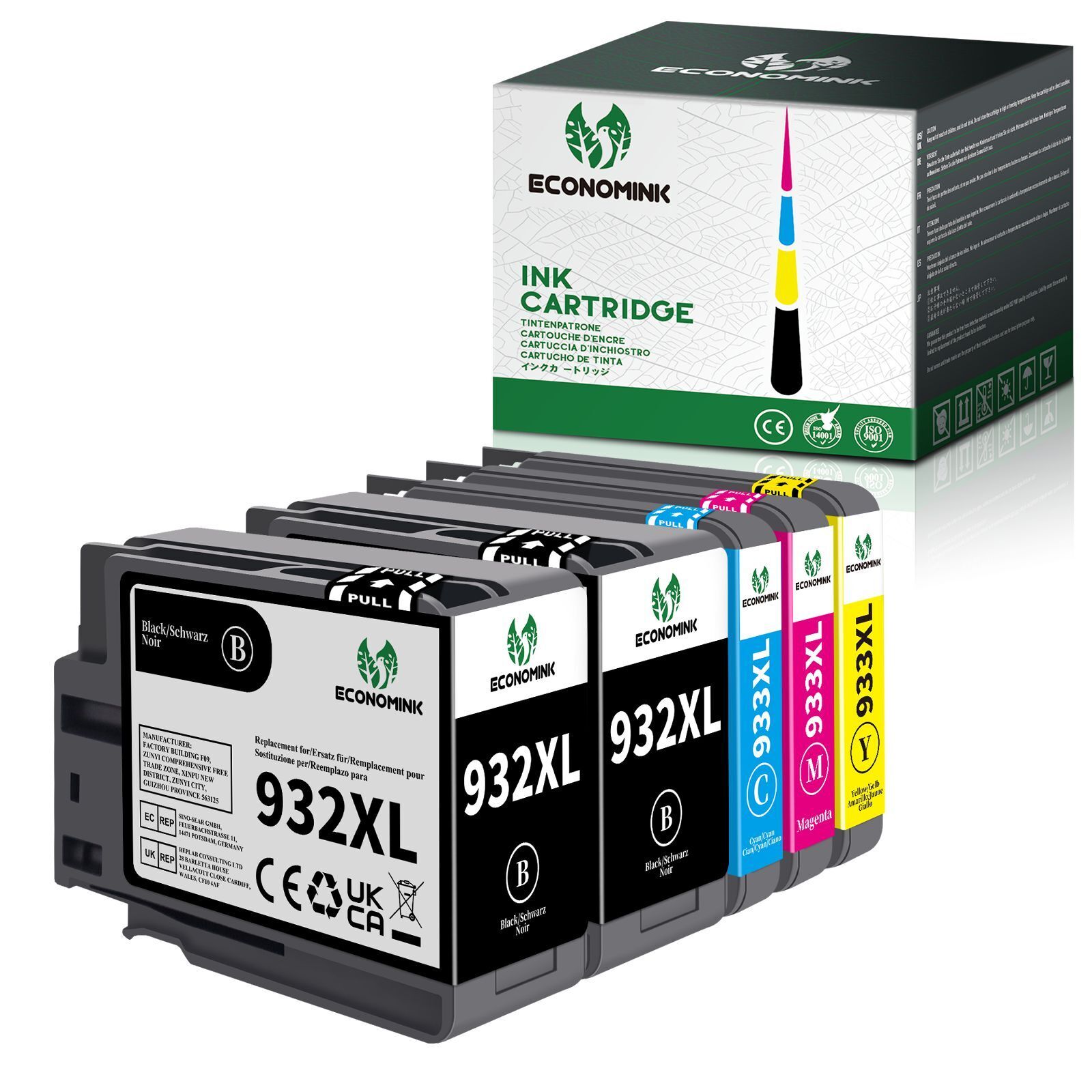 5 Pack 932XL 933XL Ink Cartridge for HP Officejet 6100 6700 6600 7610 7100 7510