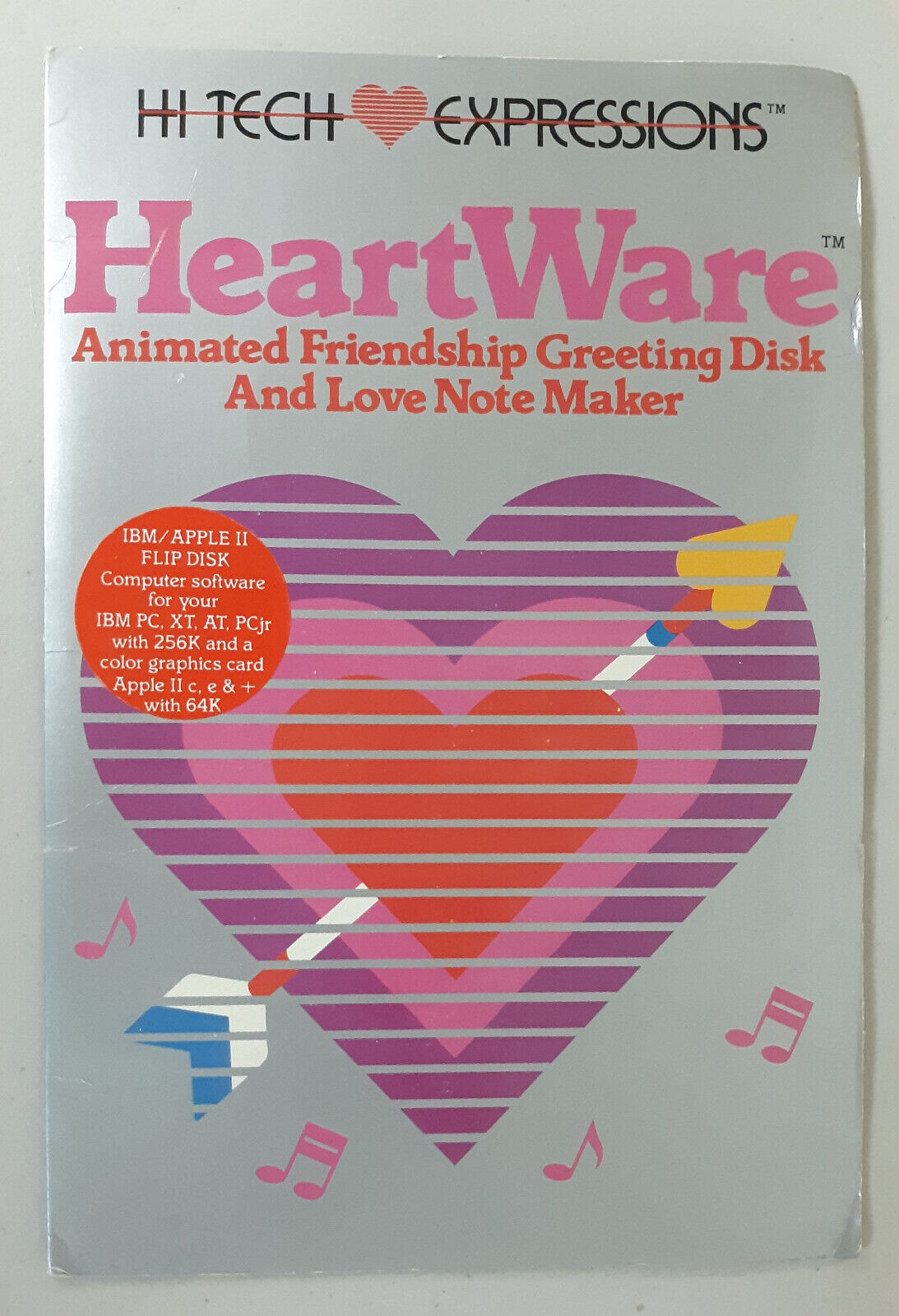 Heartware Note Maker by Hi Tech Expressions for Apple II+,IIe,c,IIgs & IBM 1986