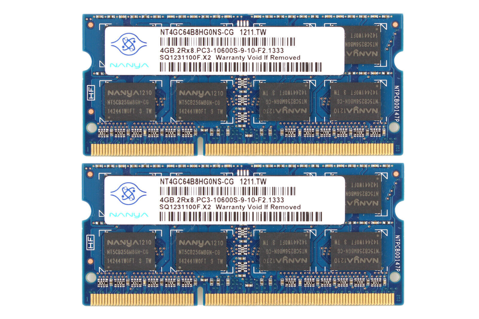 Nanya 2x 4GB 2RX8 PC3-10600S DDR3-1333Mhz 1.5V Laptop Memory SODIMM RAM Intel *-