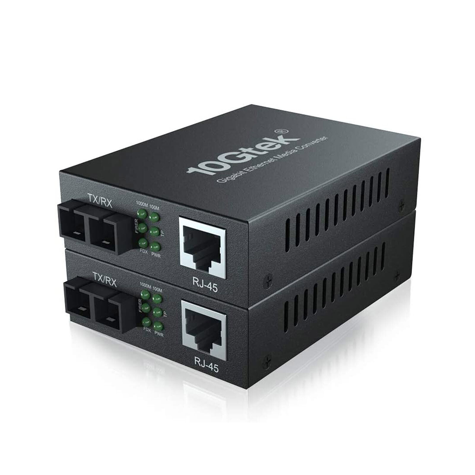 2 Pack Gigabit Fiber to Ethernet Media Converter Multi-Mode Dual SC up to 550 m
