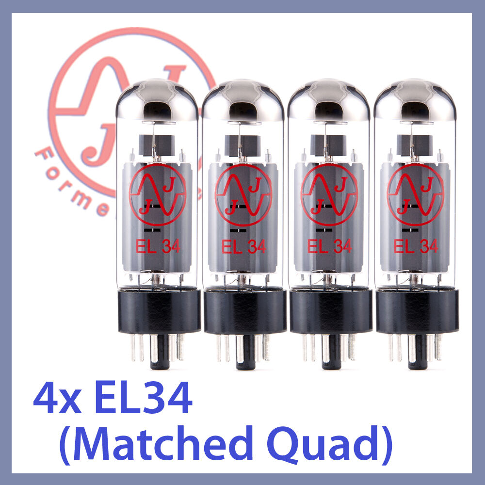4x NEW JJ Tesla EL34 Vacuum Tubes, Matched Quad TESTED  