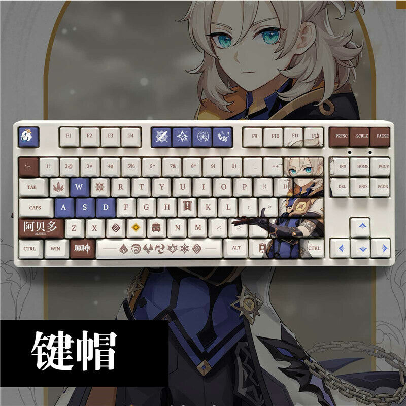 Anime 108Keys Genshin Impact Albedo PBT OEM Keycaps Set for Mechanical Keyboard