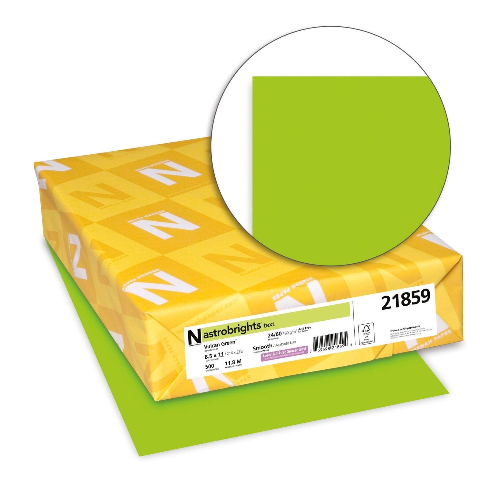 Astrobrights Colored Paper, 8-1/2 x 11 Inches, 24 lb, Vulcan Green, 500 Sheets