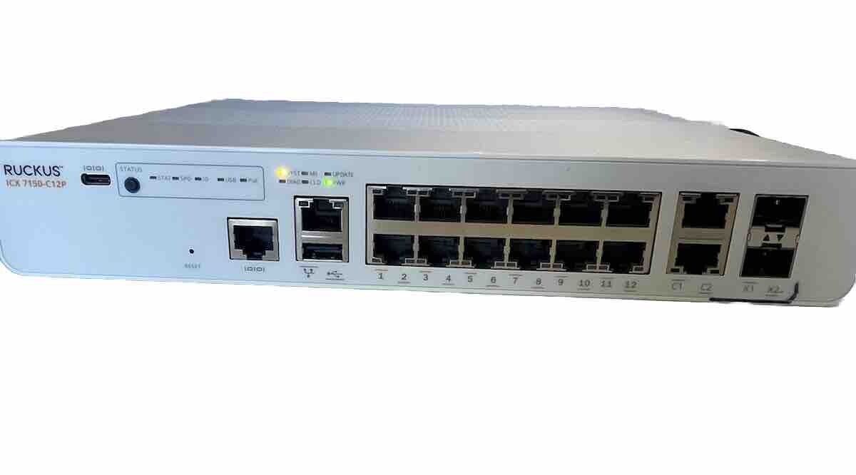 Ruckus ICX 7150-C12P Compact 12 Port Ethernet Switch ICX7150-C12P-2X1G