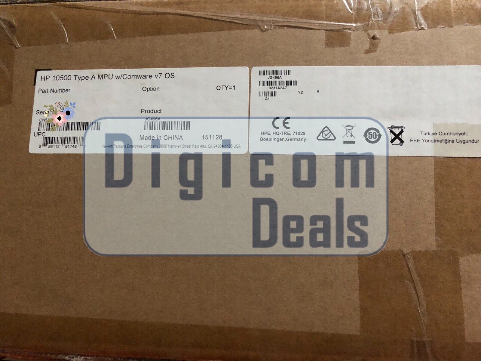 *New Retail F/S* JG496A HPE 10500 Type A Main Processing Unit with Comware v7 OS