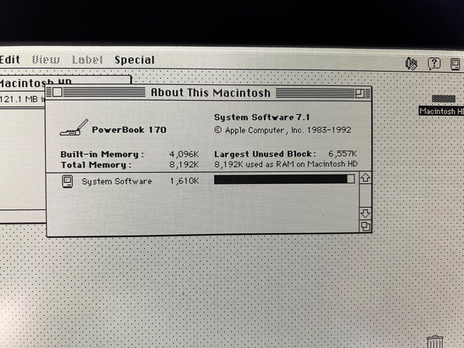 Apple Macintosh Powerbook 170 Laptop