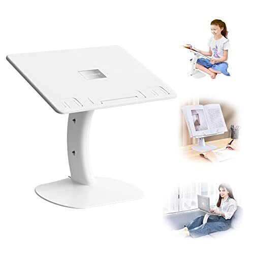 Portable Lap Desk Kids,Adjustable 2-in-1 Book Stand for white book stand