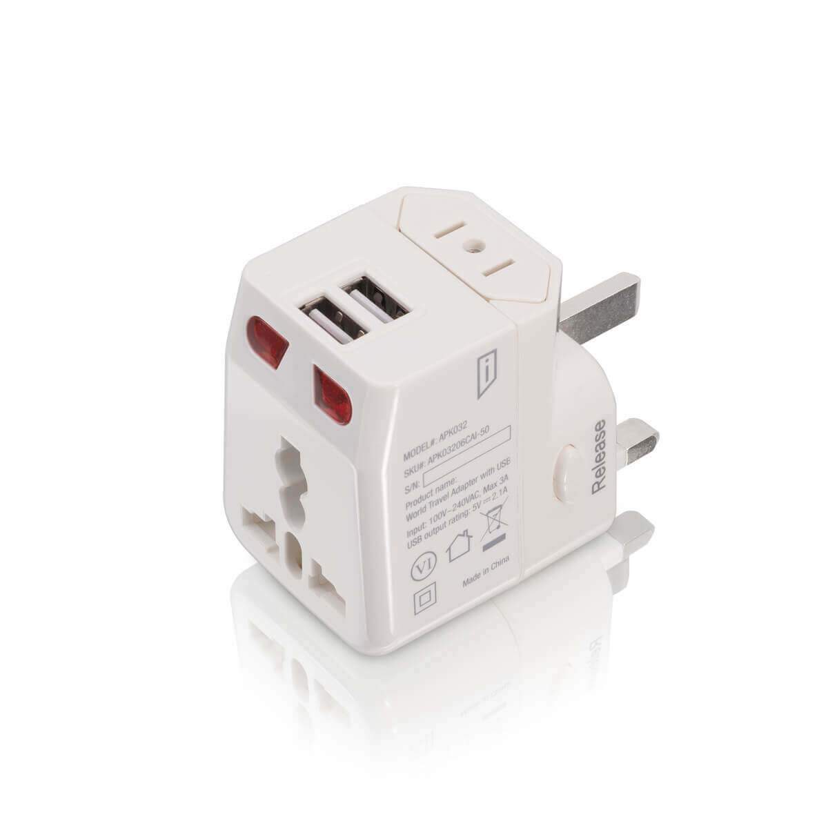 iStore World Travel Adapter with Dual USB Charging Ports - APK03206CAI