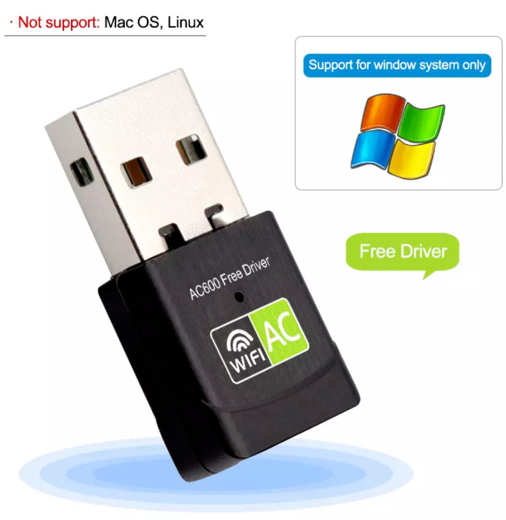 USB WiFi Adapter USB Ethernet WiFi Dongle 600Mbps 5Ghz Lan USB Wi-Fi Adapter PC 