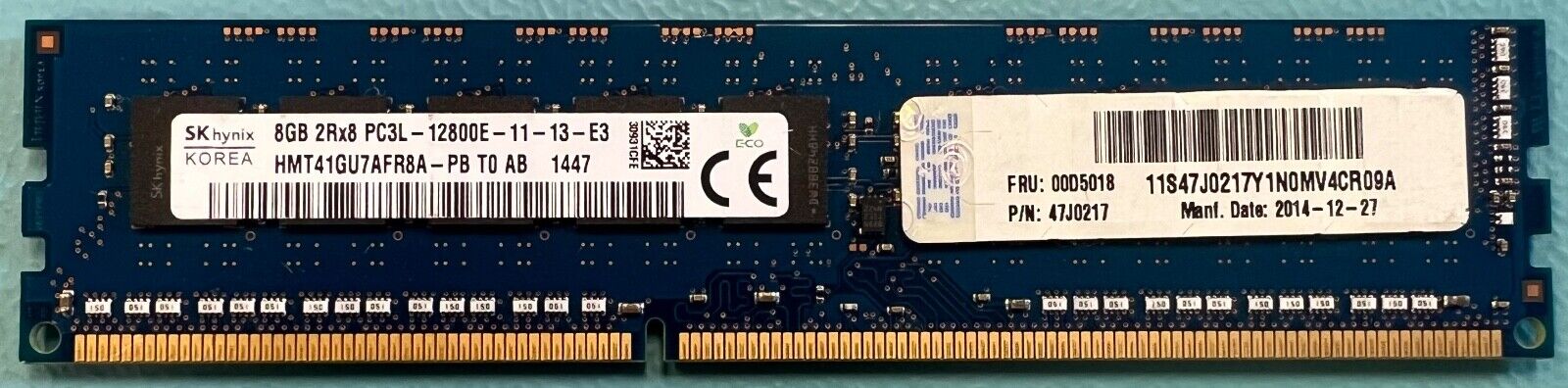 IBM 00D5018 8GB DDR3-1600Mhz PC3-12800 UDIMM Server Memory RAM
