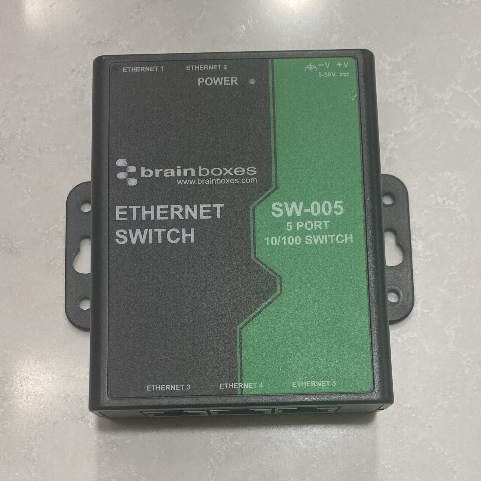 Brainboxes SW-005 Ethernet 5-Port Switch Unmanaged w/o Easy Wire Removal Block