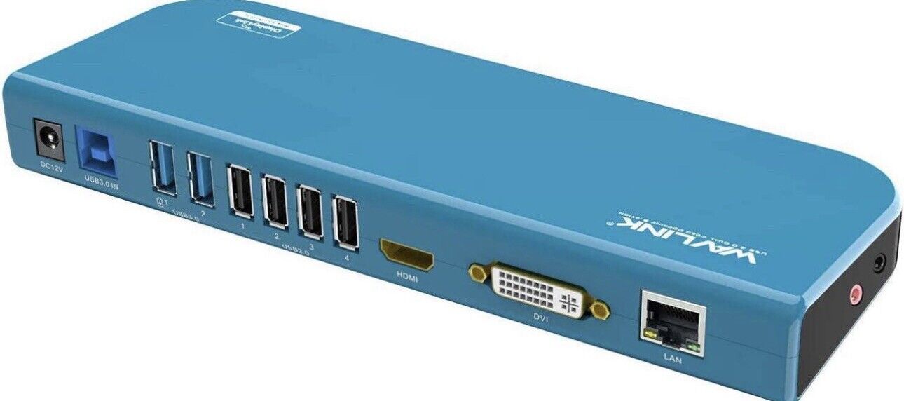 Wavlink WL-UG39DK1 Dual 2K USB 3.0 Universal Docking Station (BLUE)