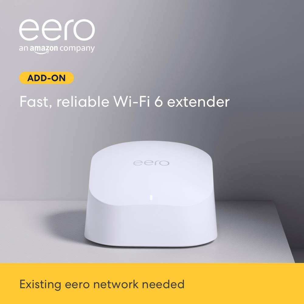 Amazon  6 Dual-Band Mesh Wi-Fi 6 Extender - Expands Existing  Network