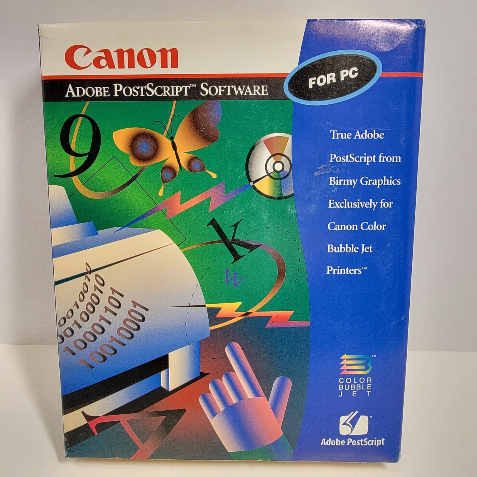 Vintage Canon Adobe Post Script for PC Power Rip Software WITH Original Big Box 