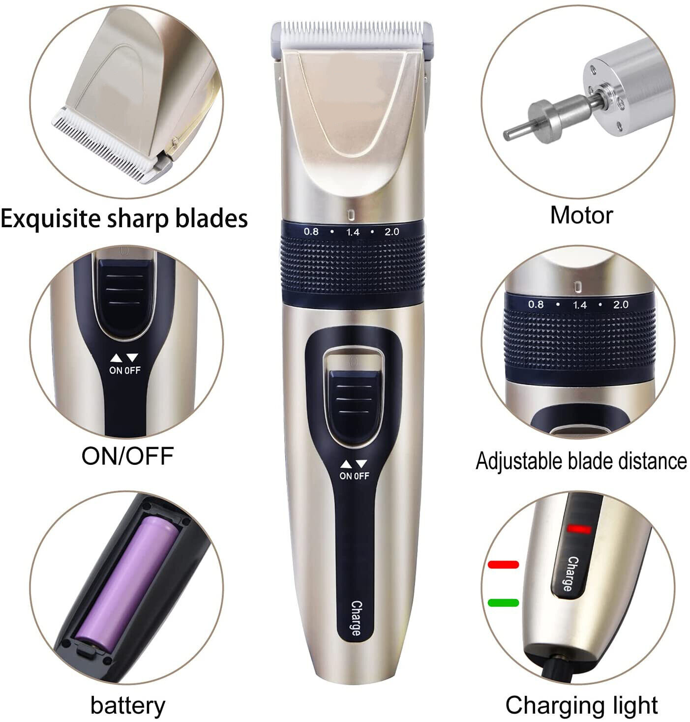 Dog Cat Pet Grooming Hair Kit Rechargeable Cordless Electric Clipper Trimmer