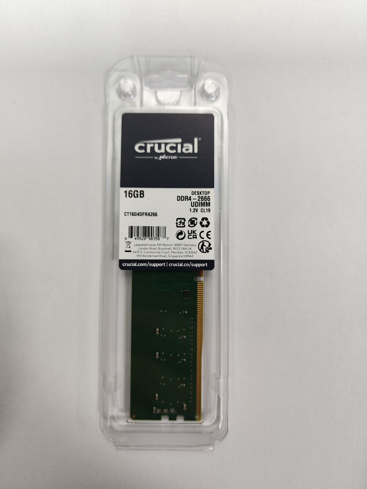 Crucial genuine 16GB 2666Mhz DDR4 UDIMM 32GB Kit (2X 16GB) 2Rx8 Desktop RAM LOT