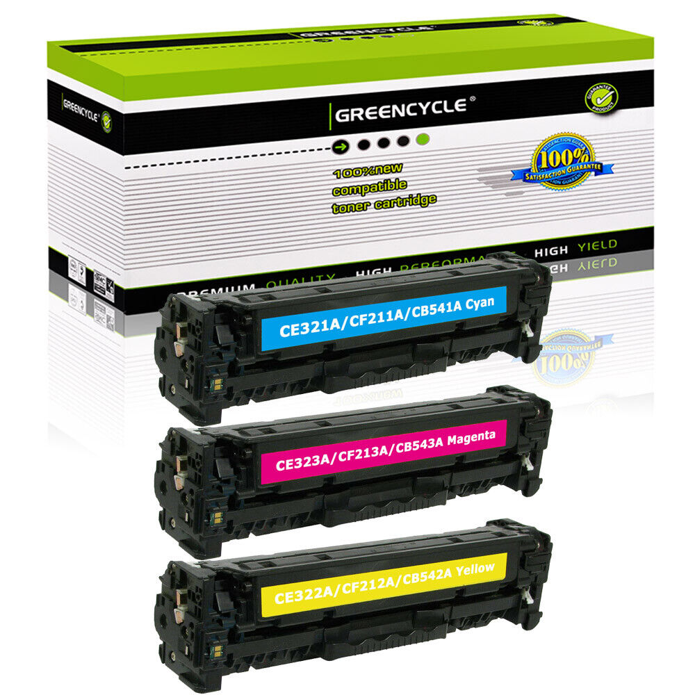 3PK CB540A Color Toner Compatible for HP LaserJet CP1215 CP1515n CP1518 CP1518ni