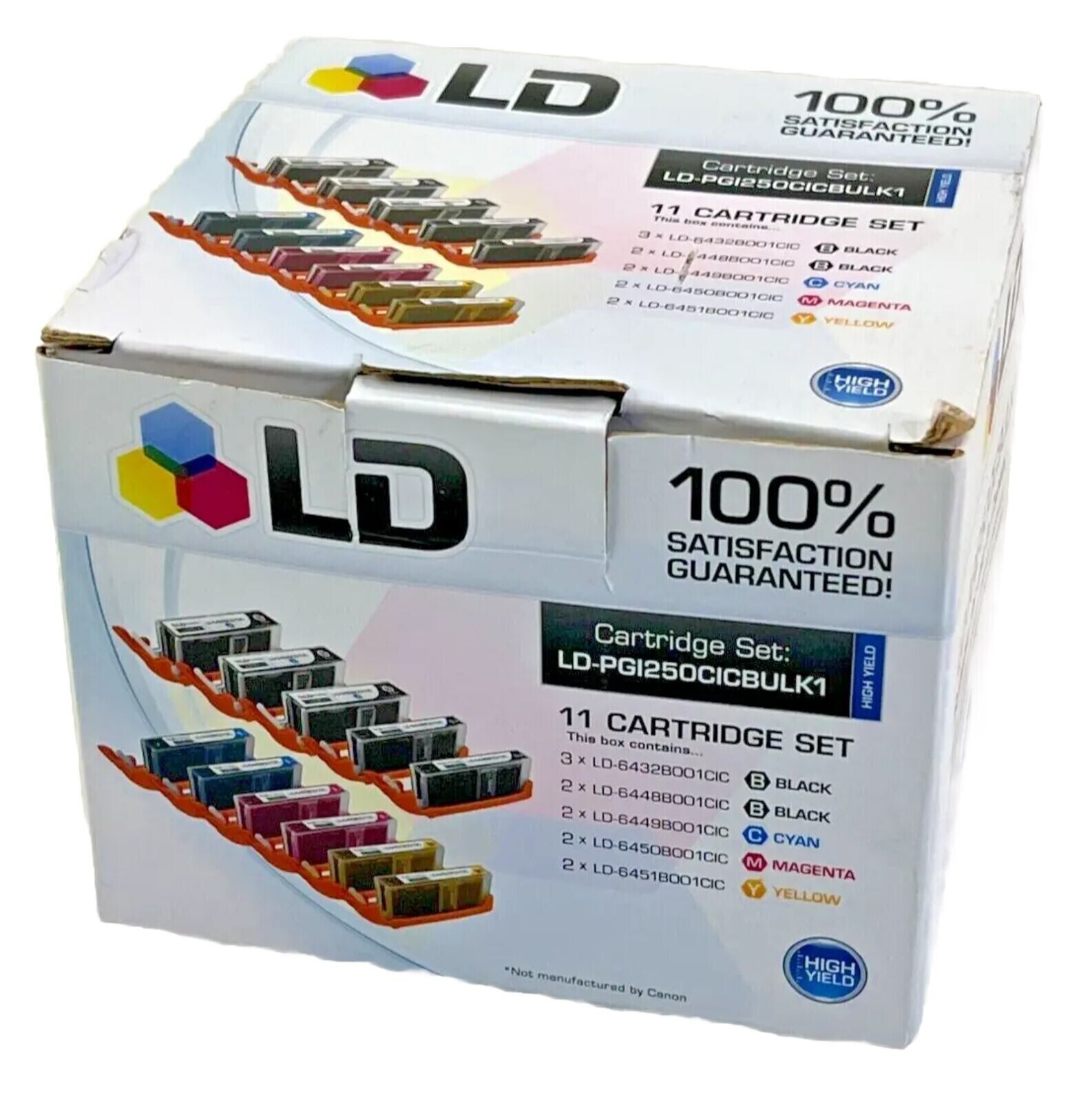 NEW LD Canon Compatible 11-Cartridge Set LD-PGI250CICBULK1 for CANON PIXMA INK