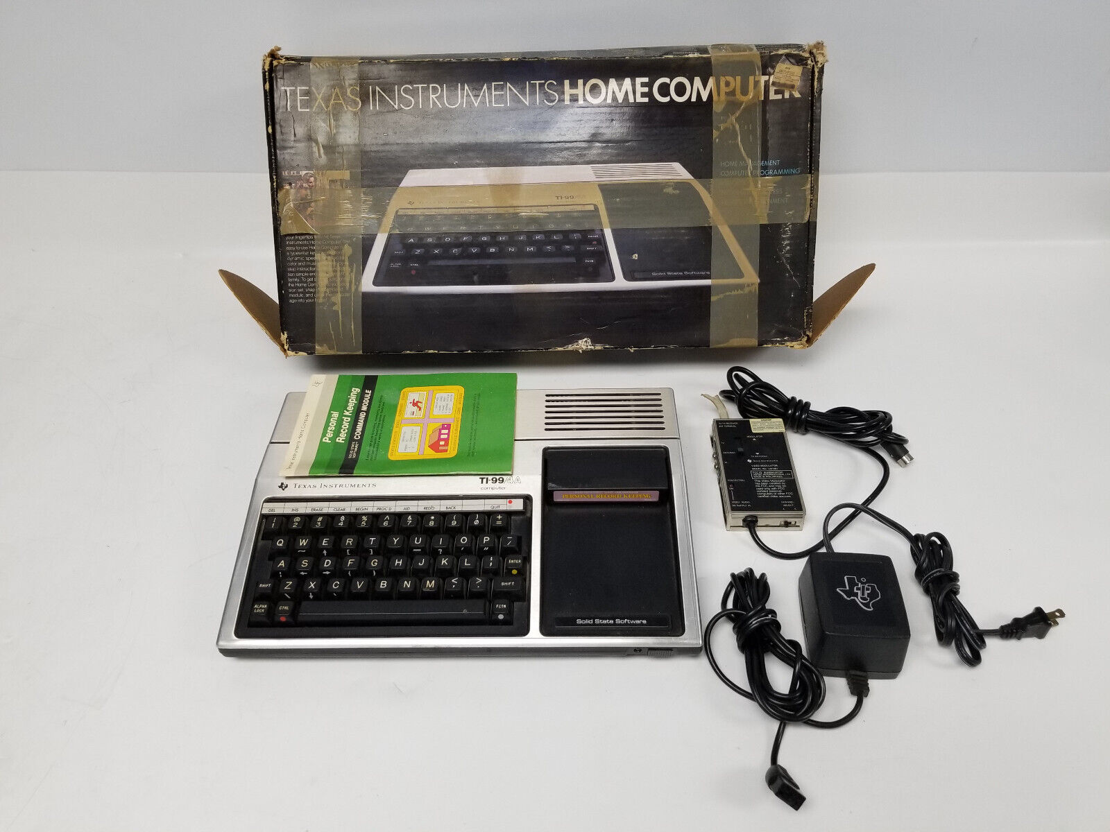 Vintage Texas Instruments TI-99/4A Computer System with Box (Power Light)