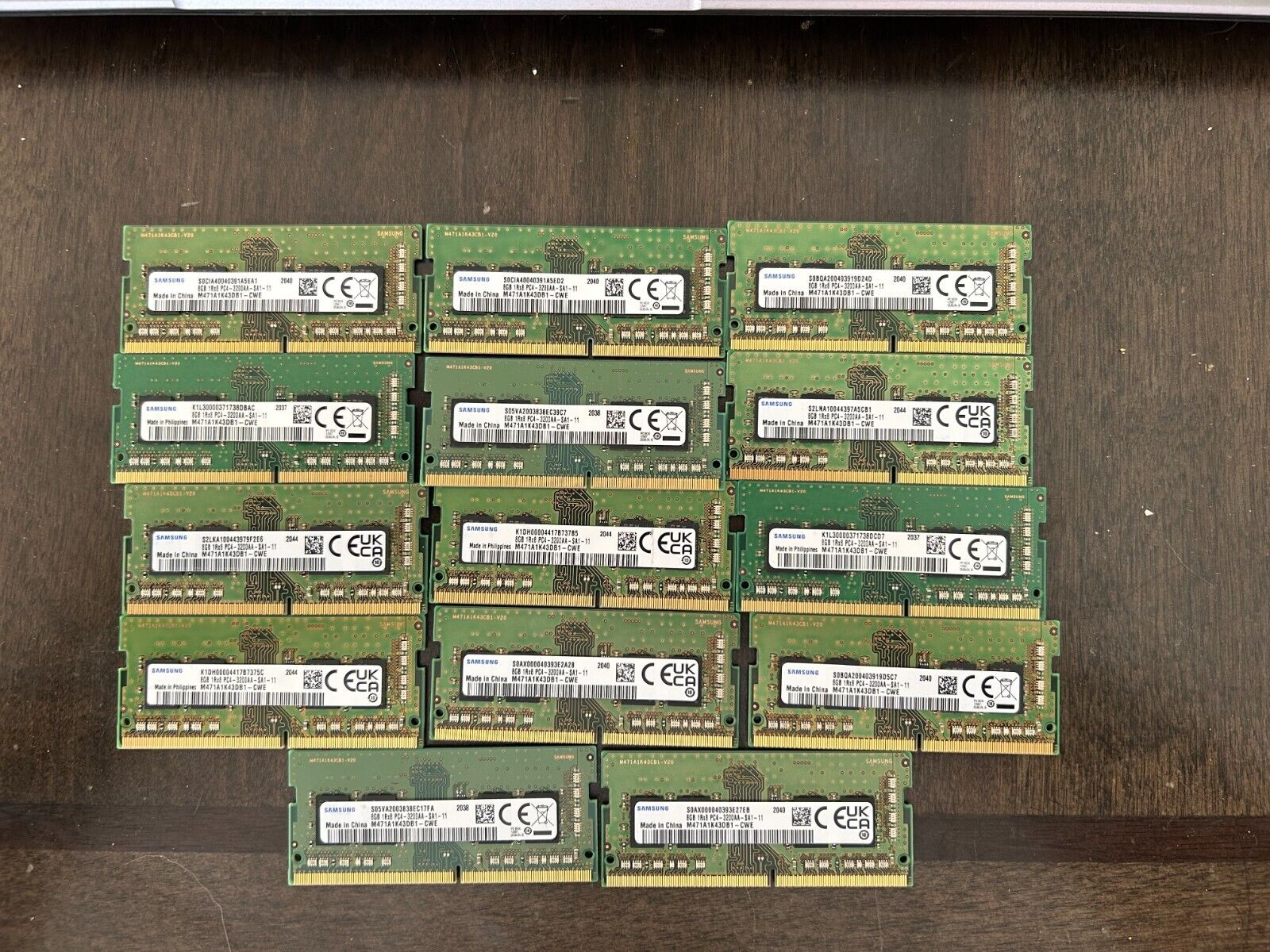 BULK LOT OF 50 Mixed Brands of Memory  (SAMSUNG, Hynix, Micron) 8GB Laptop RAM