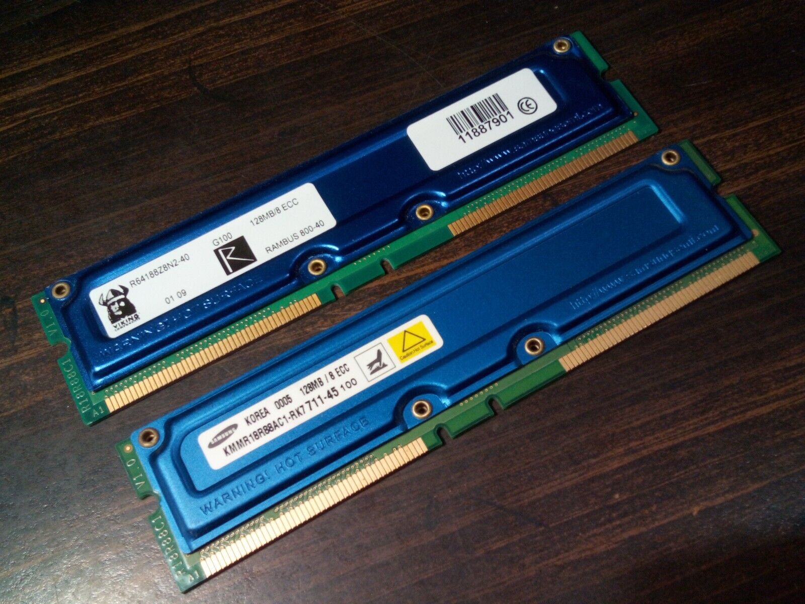 Lot of 2 - Samsung 128MB/8ECC RAM Memory Untested Good Condition 
