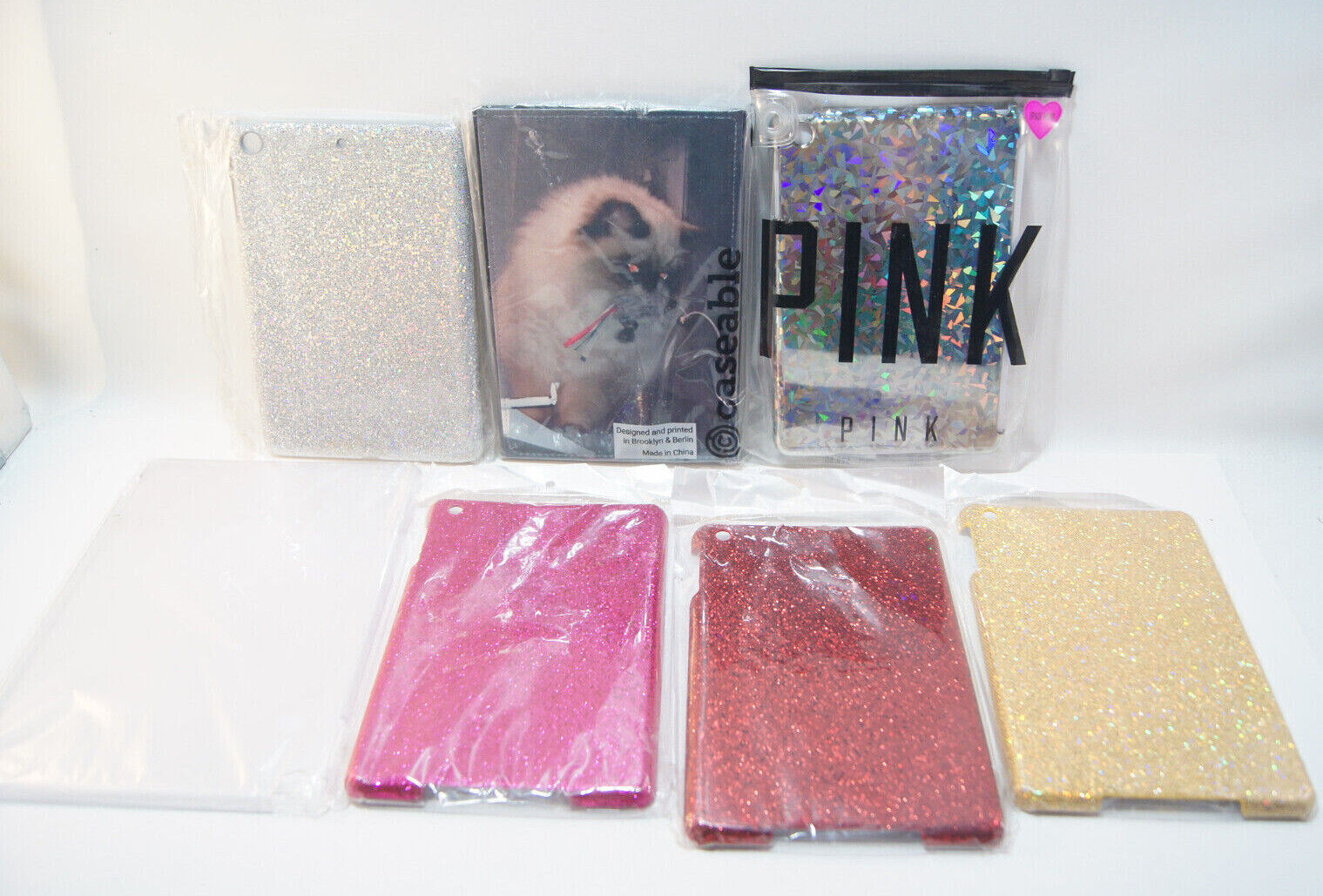 iPad Tablet Cases Lot Collection of 7 Total Cases Glitter Pink Brooklyn Berlin 