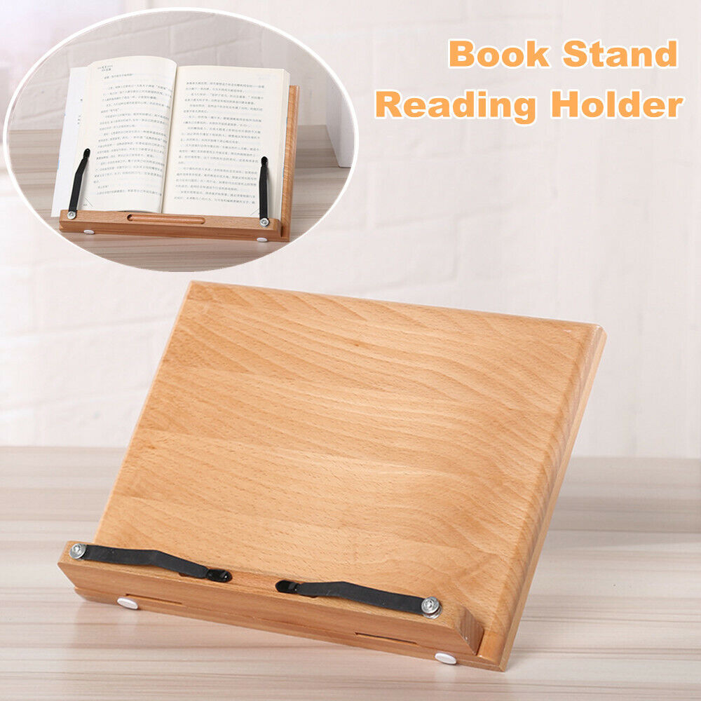 Book Stand Wooden Reading Holder Desk Bookshelf Cookbook Table Tablet Bracket