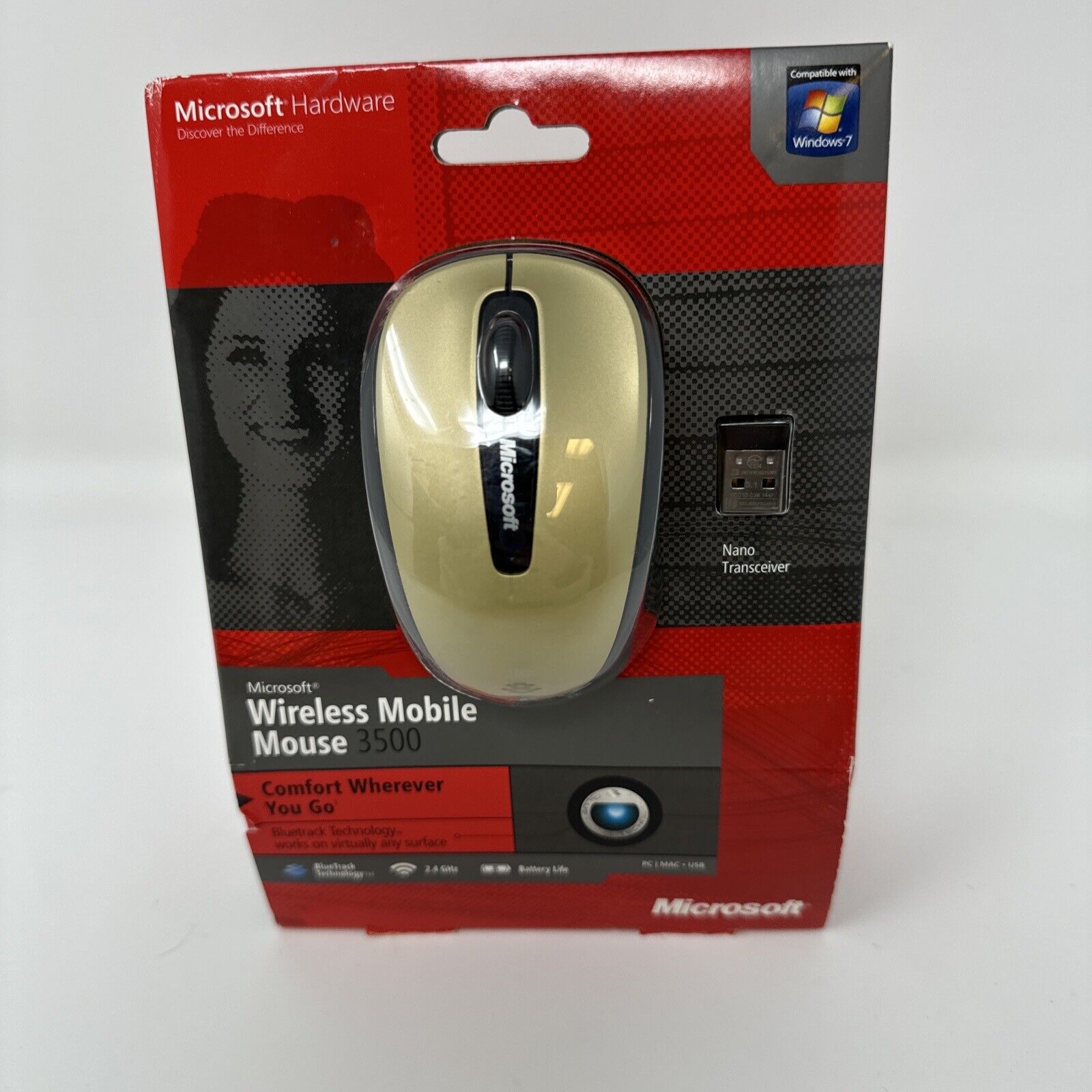 Microsoft Wireless Mobile Mouse 3500 w/ Receiver Bright Gold Model 1427 - SEALED