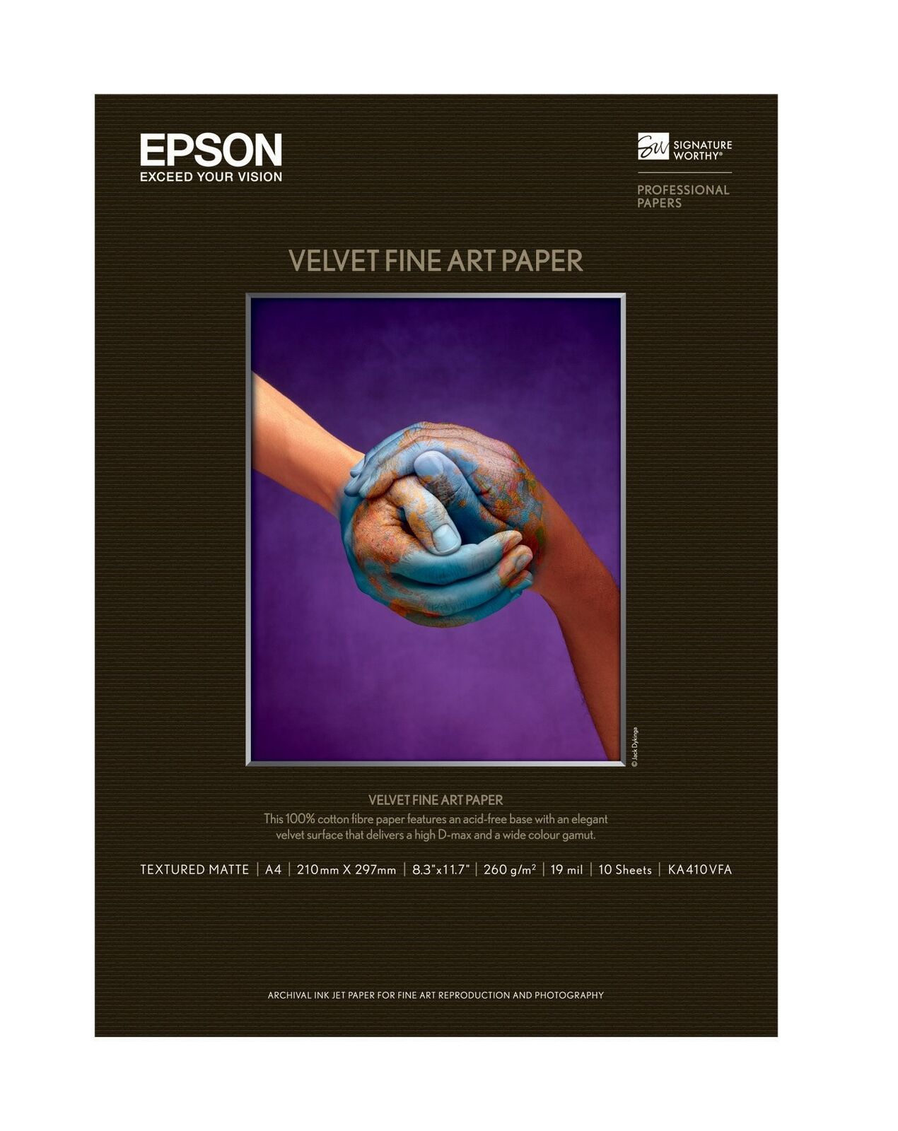 EPSON Velvet Fine Art Paper KA410VFA A4Size 10 pieces
