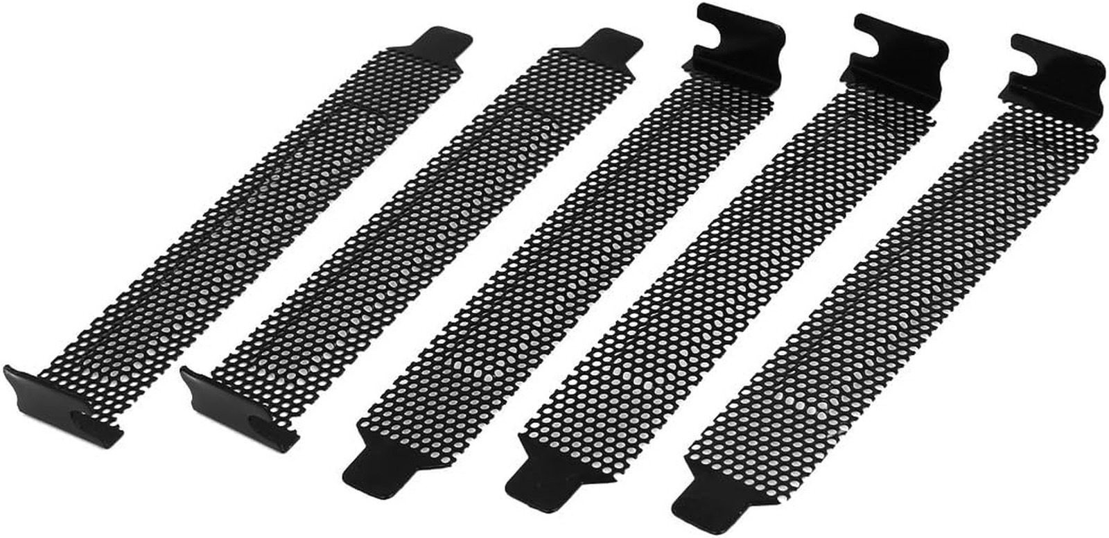 5 Pieces PCI Slot Cover Black Hard Steel Dust Filter Blanking Plate with Screws,