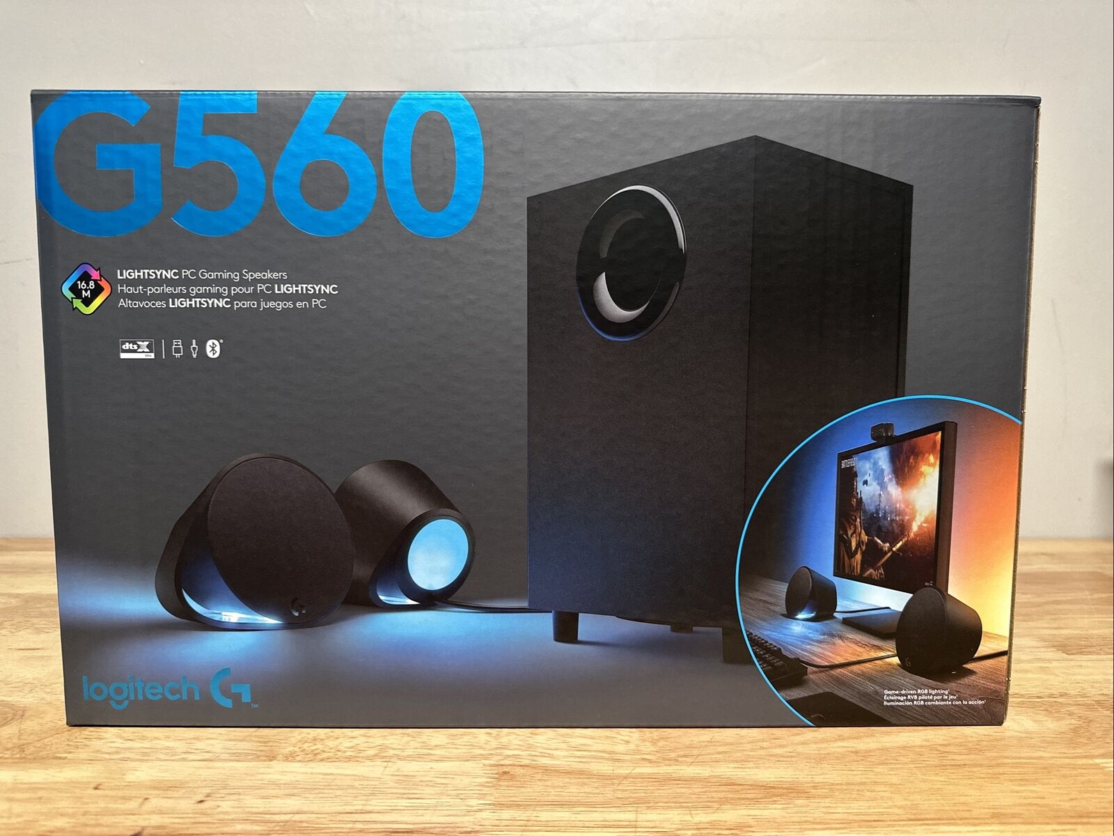 Logitech G560 LIGHTSYNC Gaming Speakers with Game Driven RGB Lighting -Black NEW