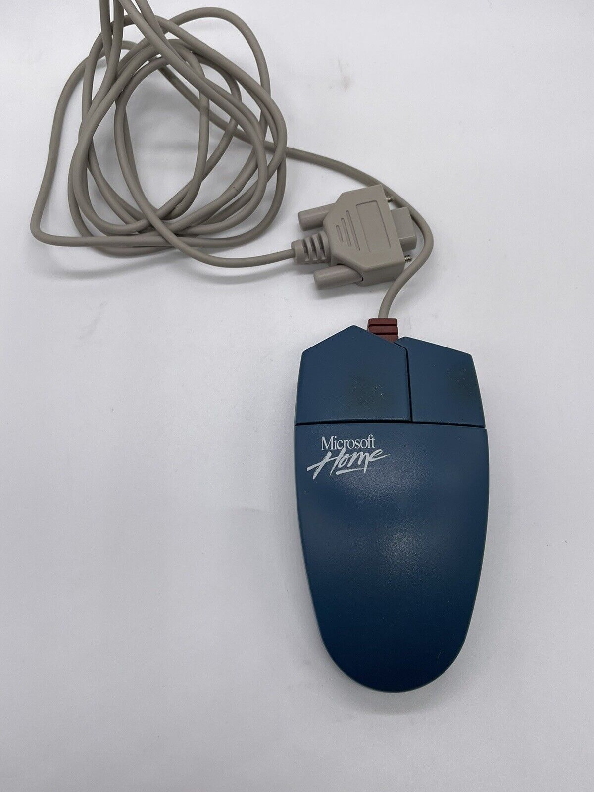 Vintage Microsoft Home Mouse Serial Mouse 9 Pin Blue