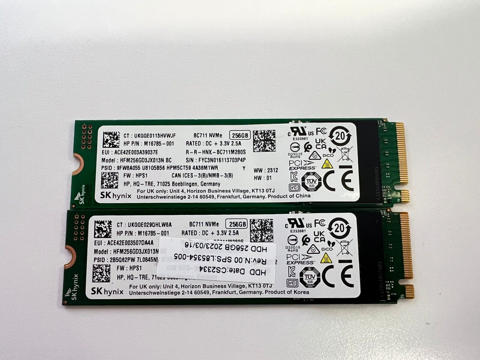 SK Hynix 256GB M.2 2280 PCIe SSD (Solid State Drive) NVMe