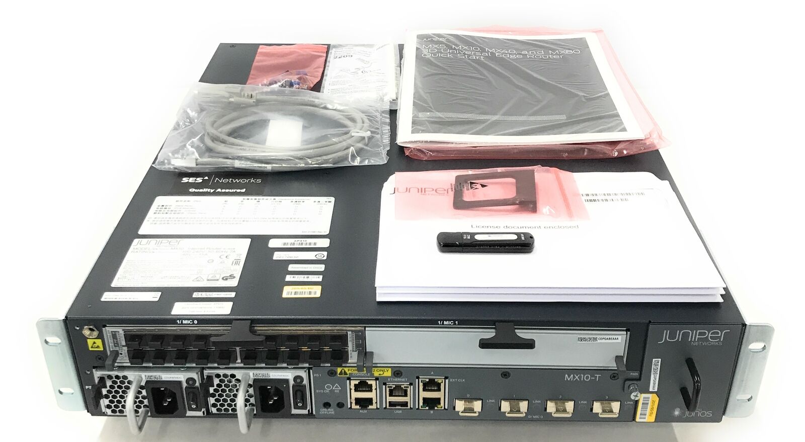 NEW Juniper MX10-T-AC Internet Router w/ 2x PSU FSC003-4C0G, 1x MIC-3D-20GE-SFP