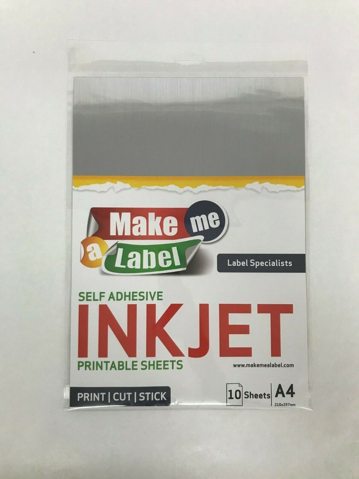 10 Premium Brushed SILVER A4 Self Adhesive Inkjet Printable Film Sticker Sheets