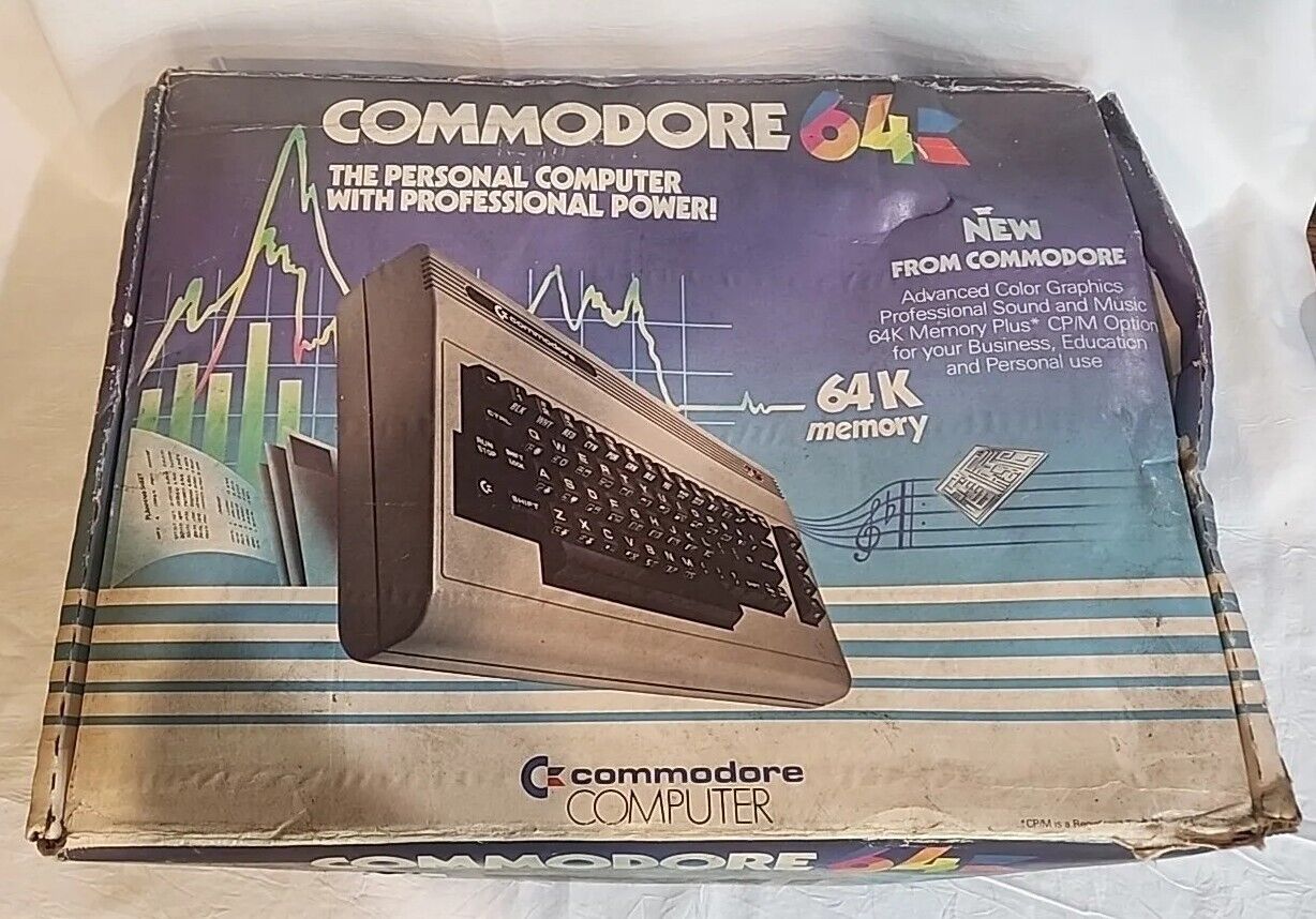 VINTAGE COMMODORE 64K COMPUTER- Used  w.   ORIGINAL BOX- Untested