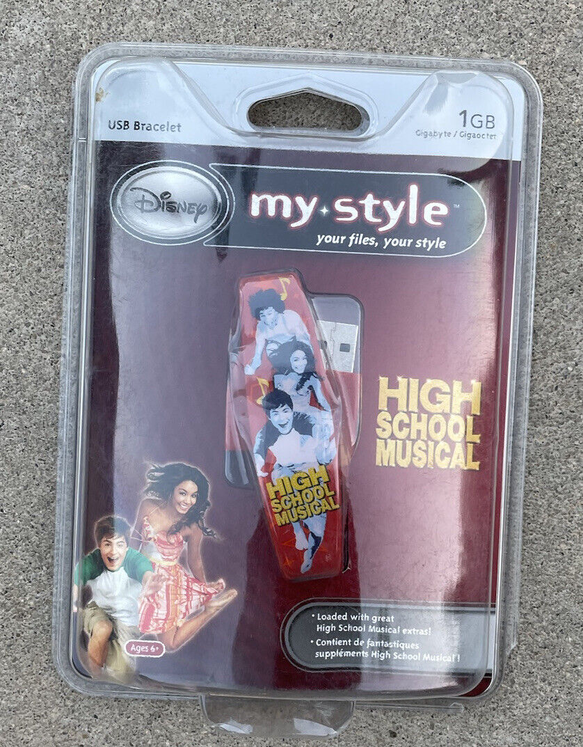 New Lexar Disney My Style High School Musical 1GB USB Bracelet Preloaded Content
