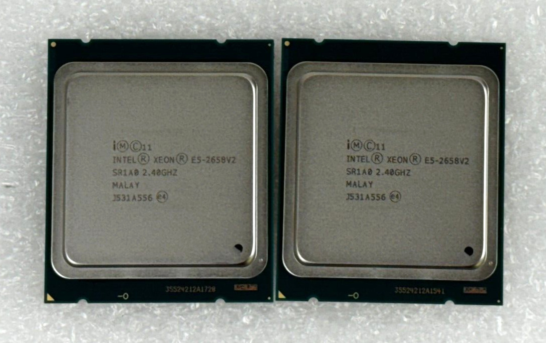 Pair of Intel Xeon E5-2658V2 @2.40GHz SR1A0 Socket LGA2011 10Core CPU Processors