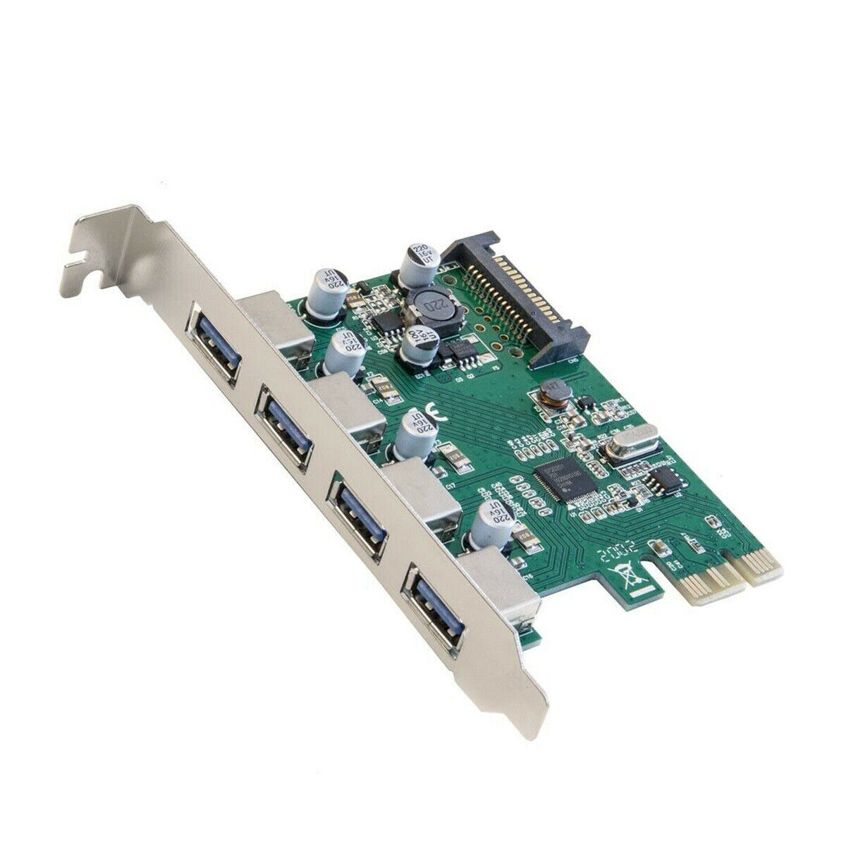 4 Port USB 3.0 PCI-e 2.0 x1 Card SATA Power Renesas D720201 chipset