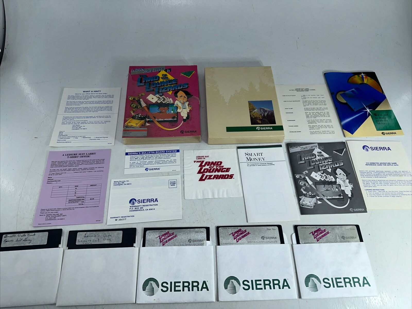 Vintage Leisure Suit Larry Apple II  / Disks + Manuals + Box Cover Complete