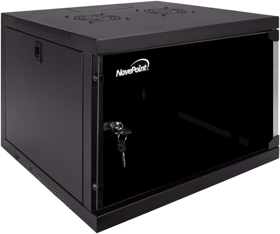 6U Wall Mount Network Cabinet for 19” IT Equipment with Lockable Glass Door