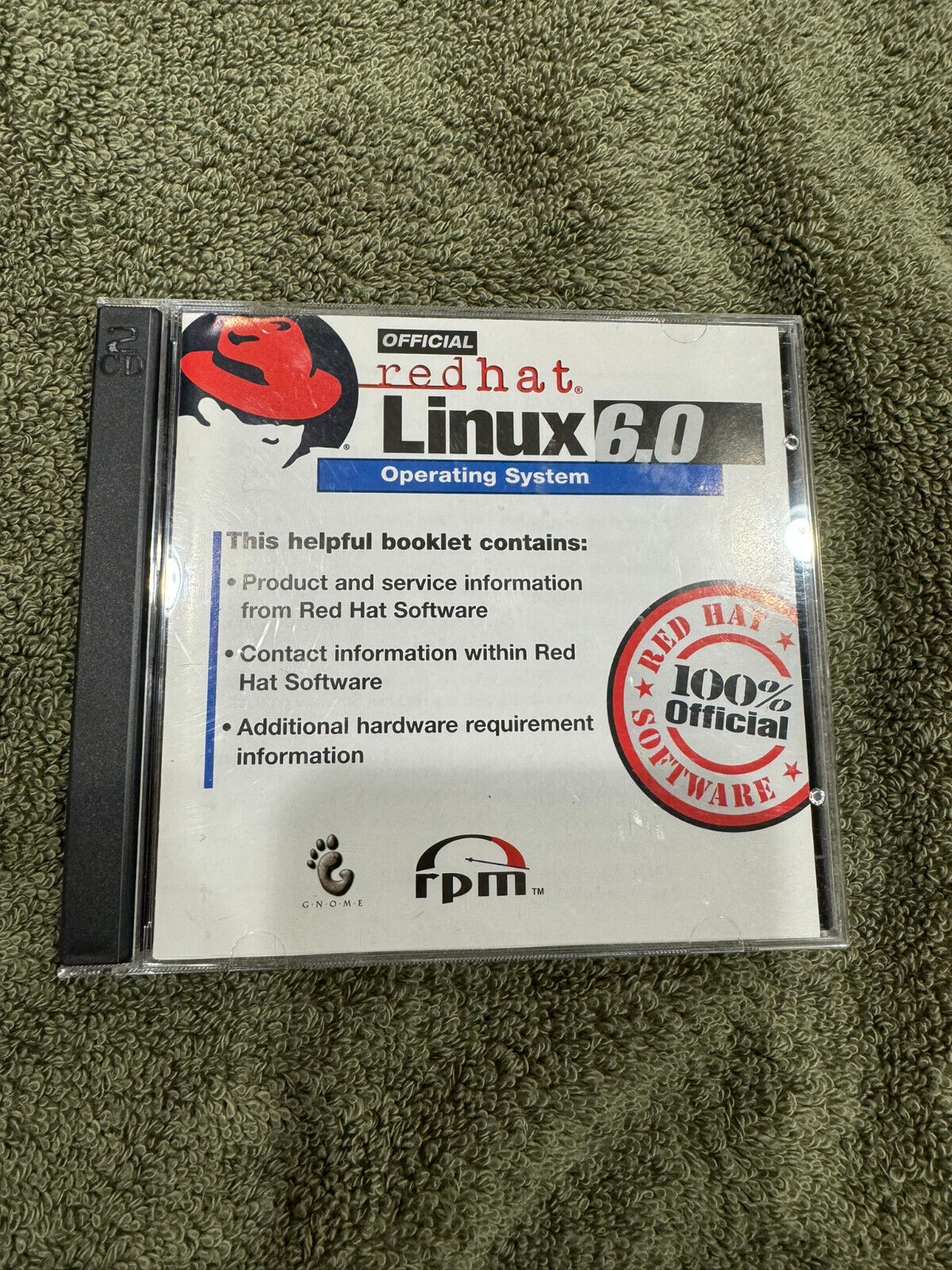 Redhat Linux 6.0 Operating System CD w/Applications CD