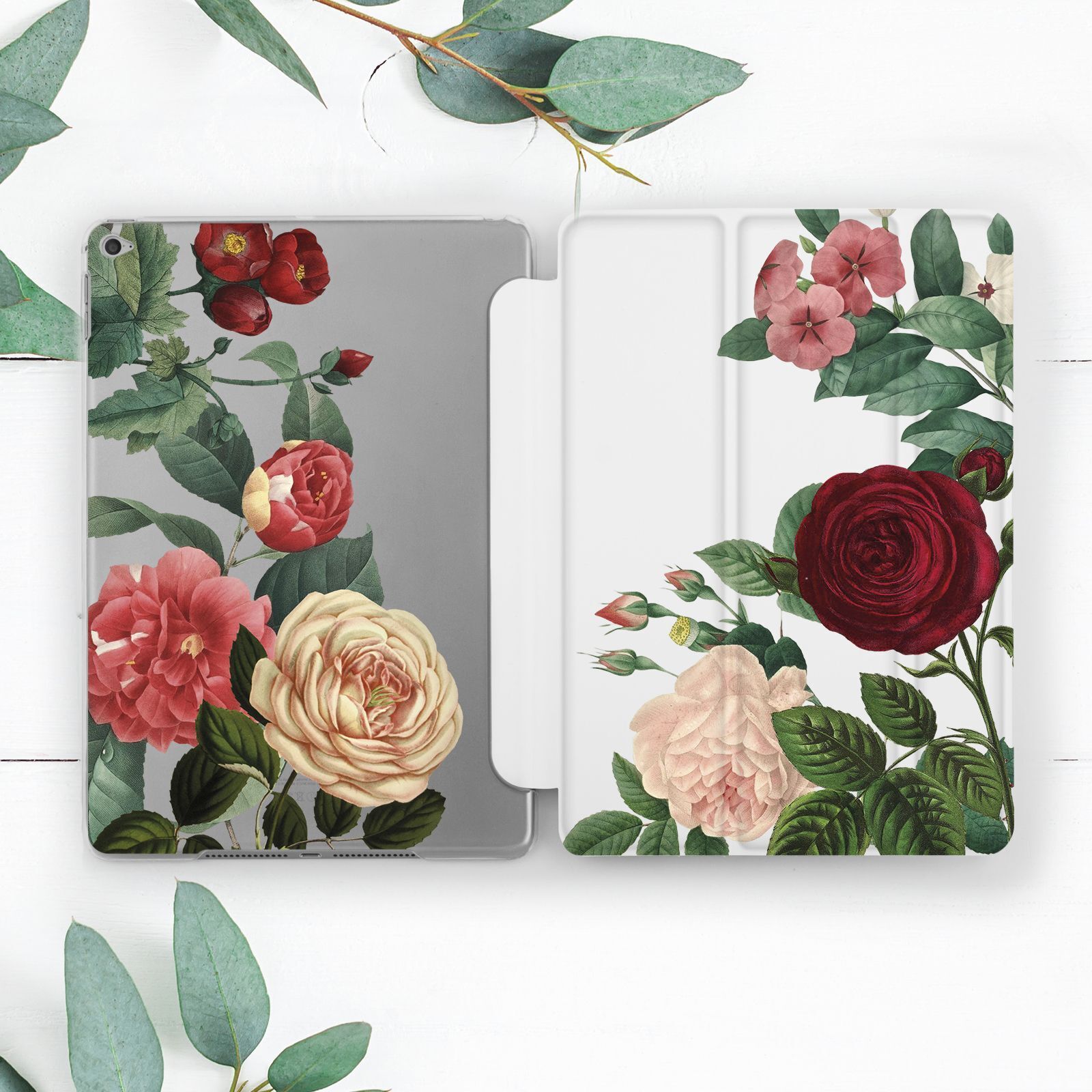 Vintage Rose Flower Floral Girly Case For iPad 10.2 Pro 12.9 11 9.7 Air 4 5 Mini