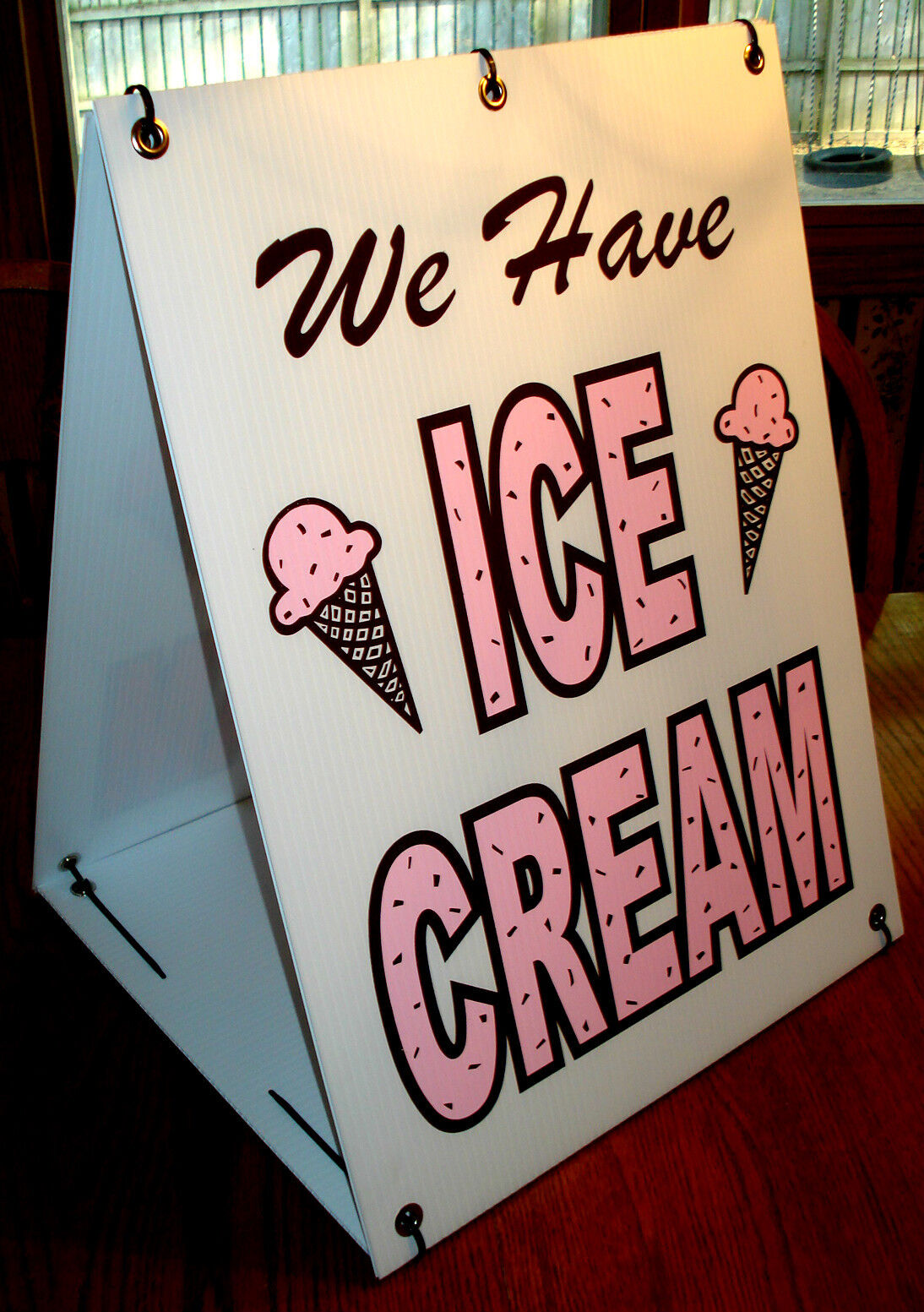 We Have ICE CREAM 2-Sided Sandwich Board Sign Kit NEW Chocolate Cherry