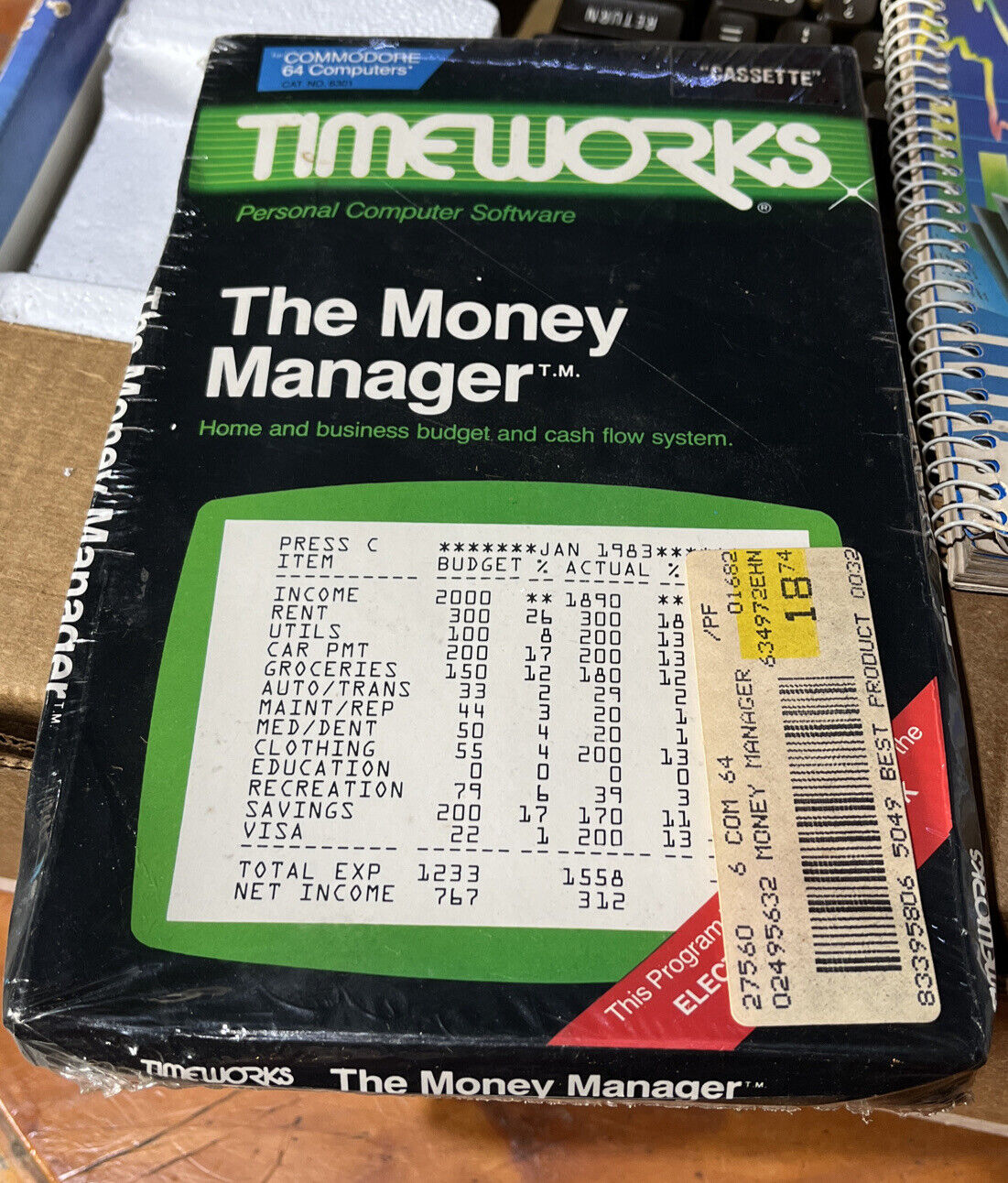 Commodore 64 Timeworks The Money Manager Disk (Rare) Sealed. NIP