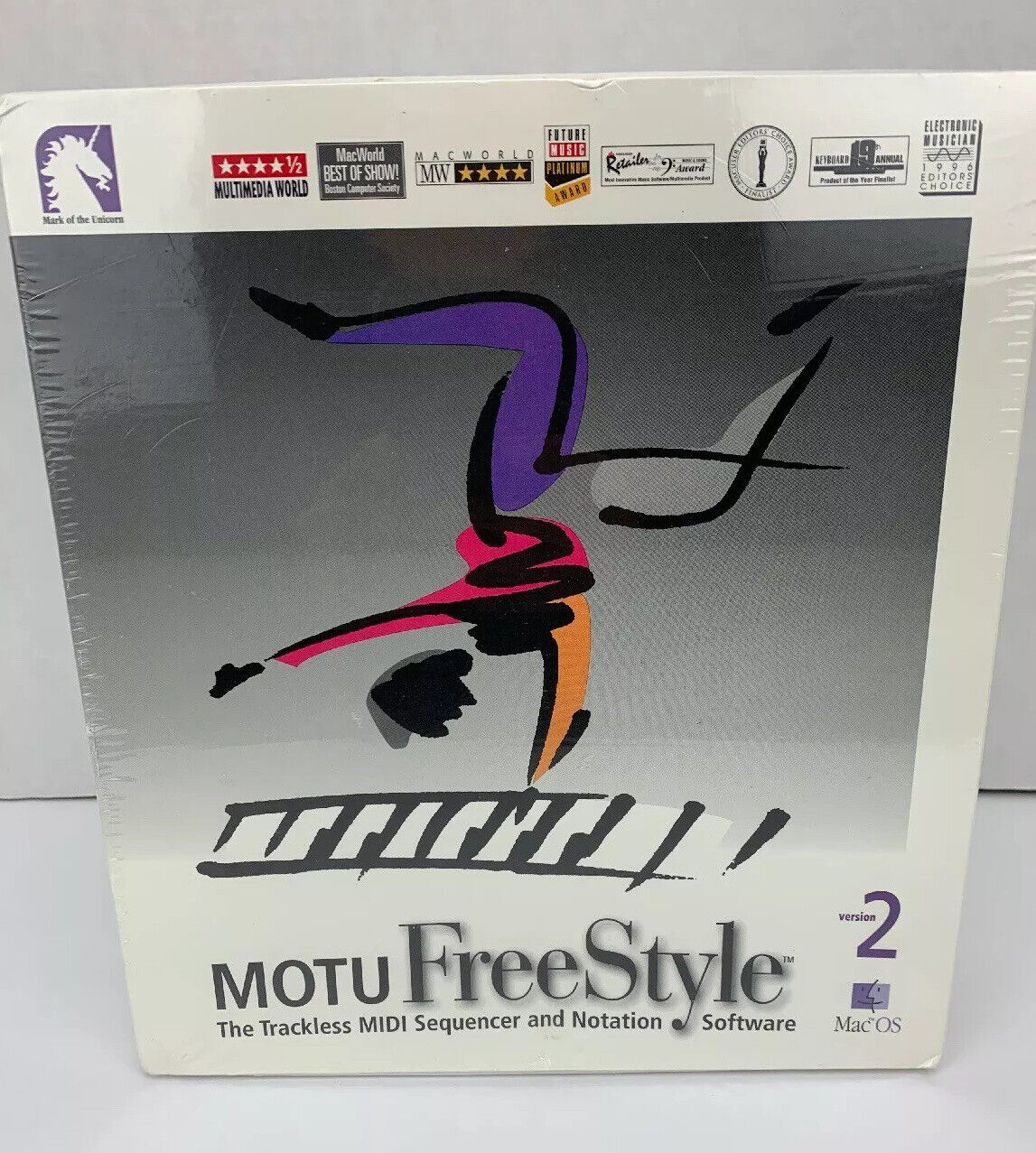 RARE Motu FreeStyle Version 2. Trackless Sequencer &Notation Software MAC OS NEW