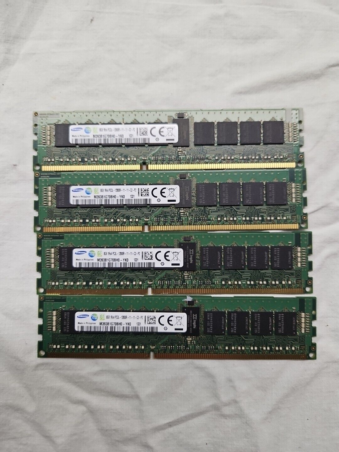 Lot Of 4 Samsung 8GB 1Rx4 PC3L-12800R DDR3 1600 MHz 1.35V ECC REG RDIMM 