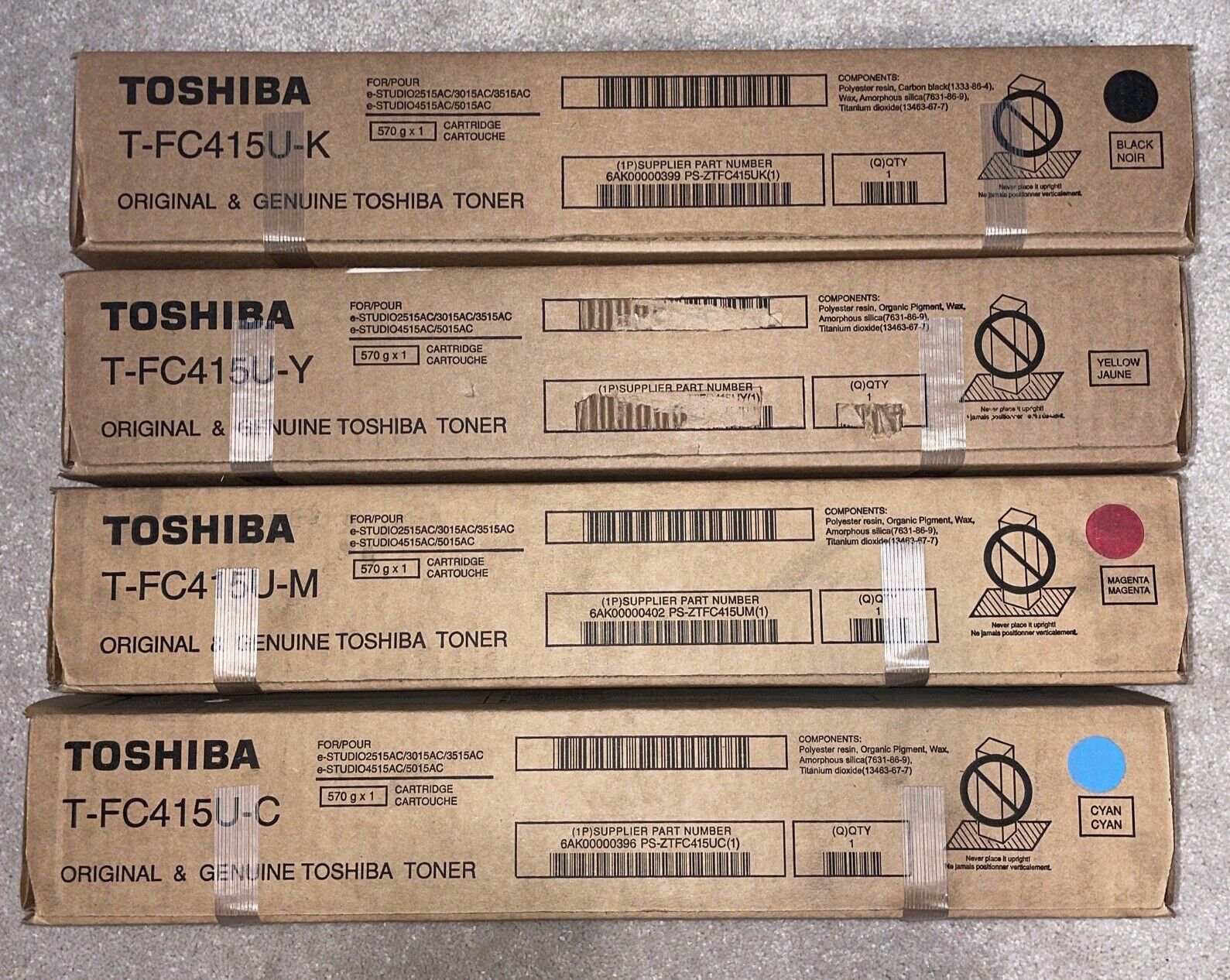 Toshiba TFC415U Complete Toner Set (YMCK)