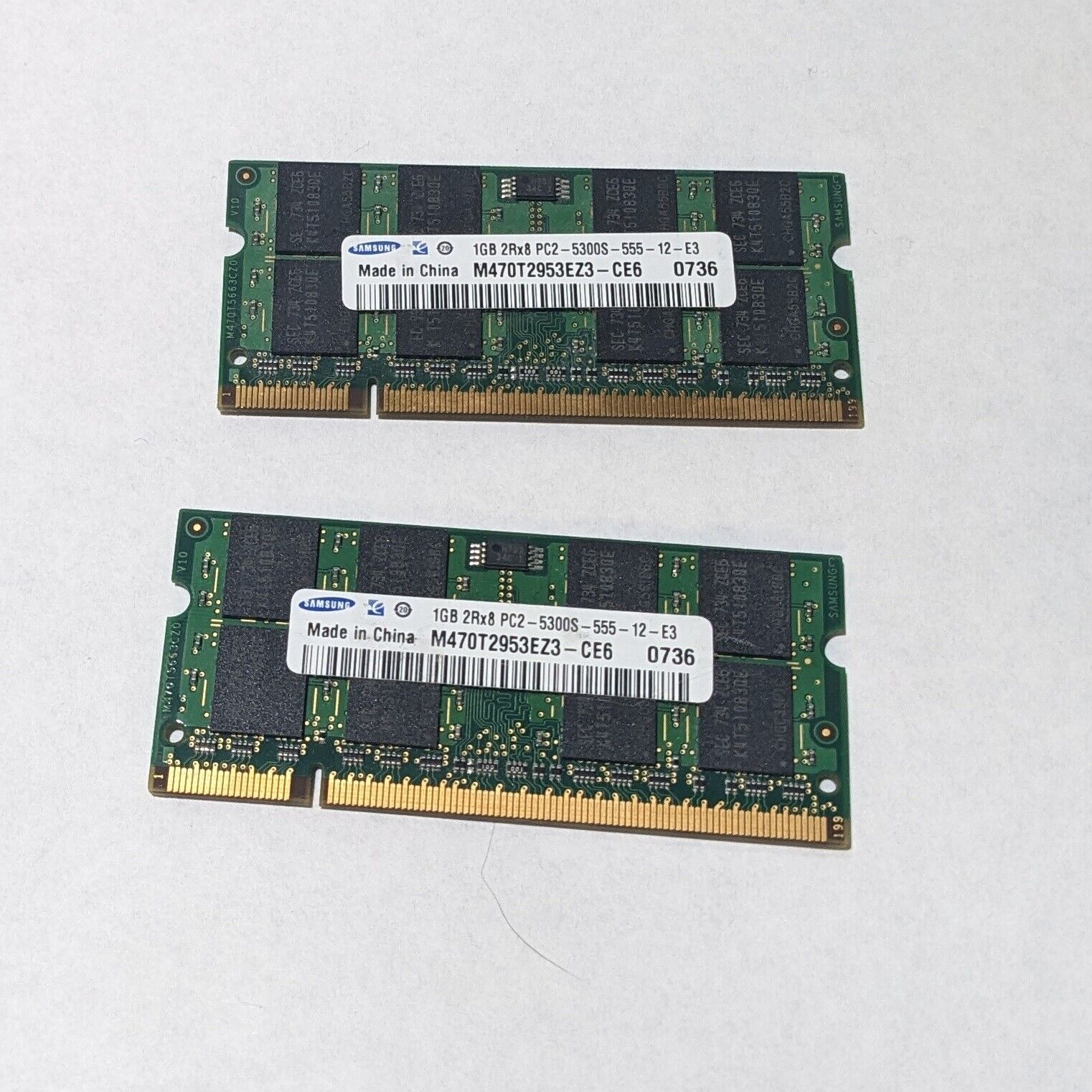 2x Samsung SO-DIMM 1GB DDR2 PC2