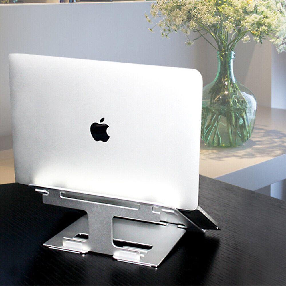 Sliver Laptop Stand Ergonomic Aluminum Portable Adjustable Height Laptop Holder